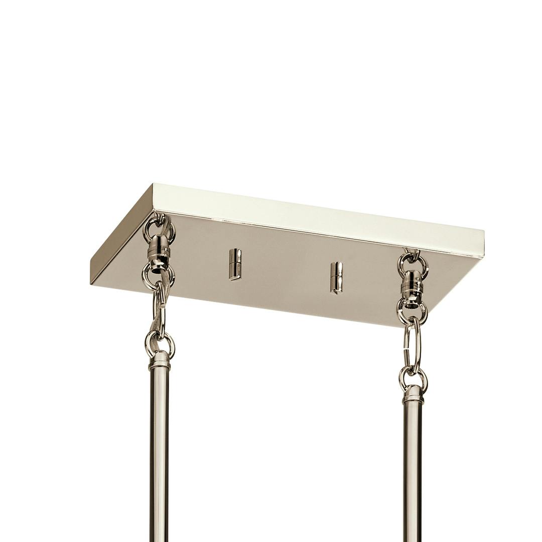 Canopy for the Finet 10 Light Linear Chandelier Nickel on a white background