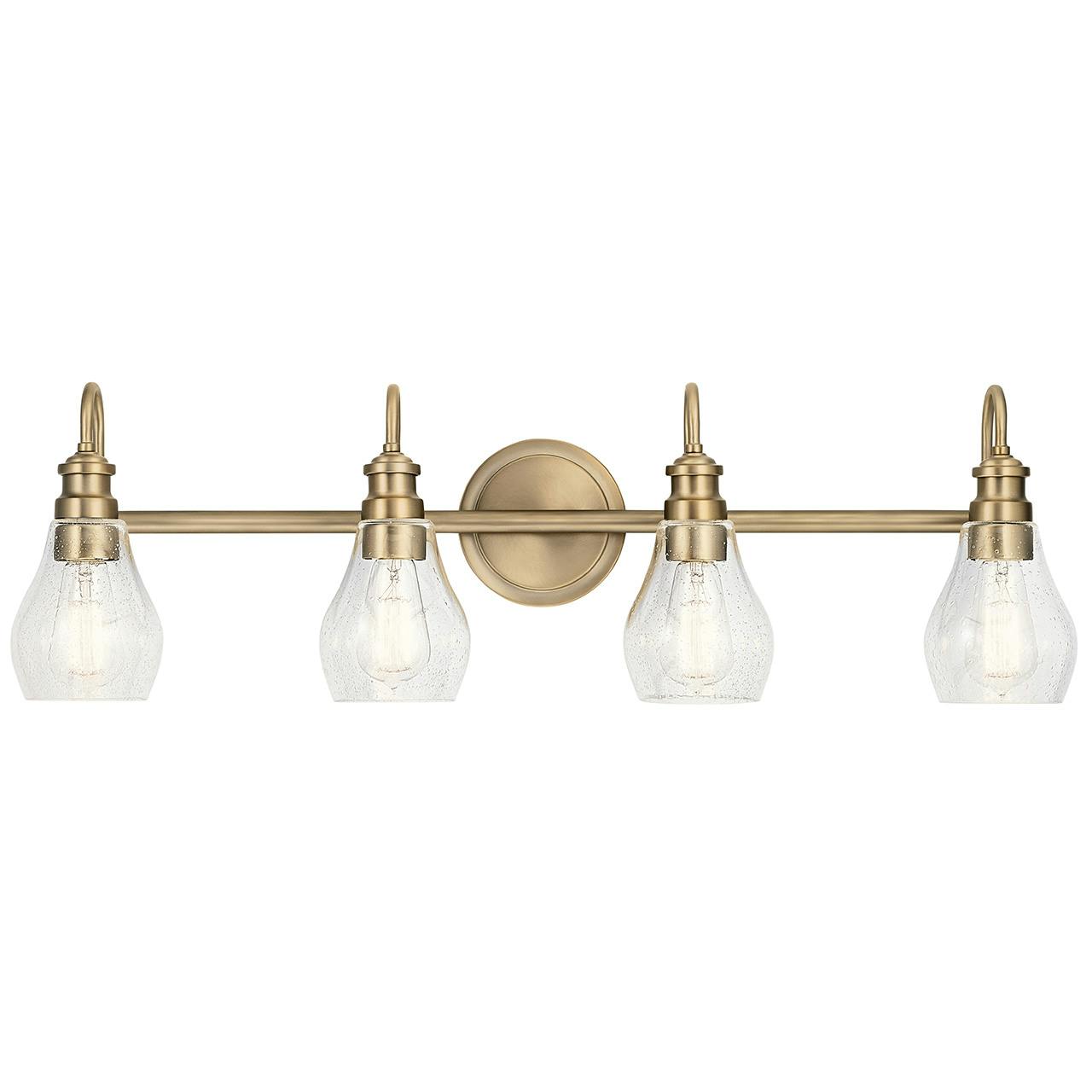The Greenbrier 4 Light Vanity Light Bronze facing down on a white background