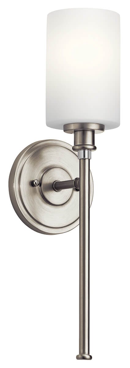 Joelson™ 1 Light Wall Sconce Brushed Nickel on a white background