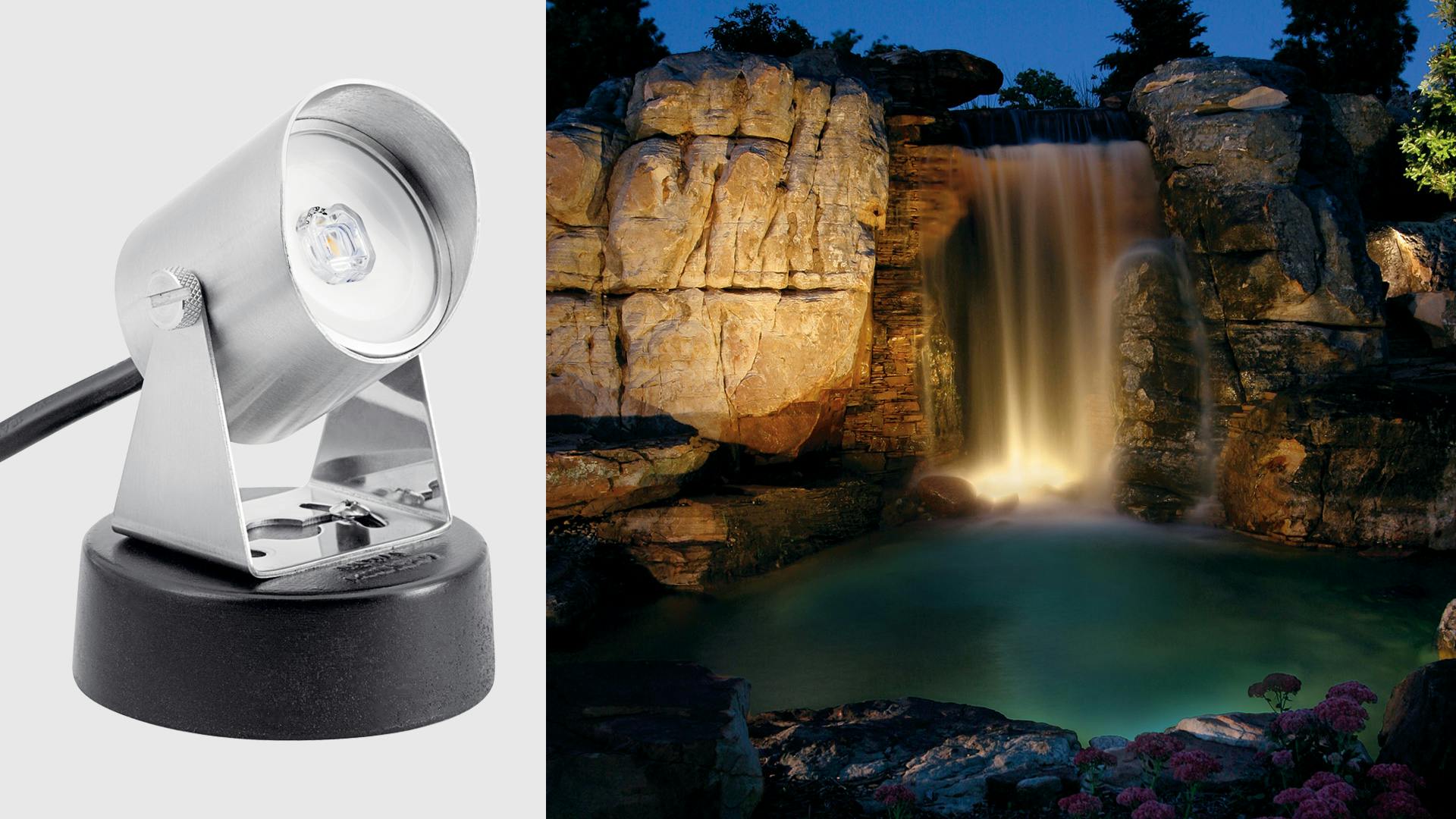 Accent light in a waterfall.