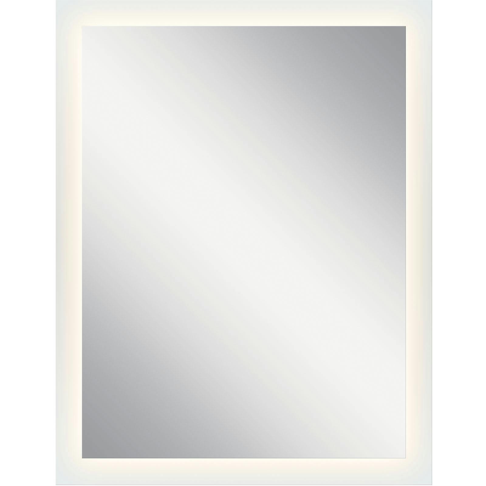 54" x 42" Rectangular LED Backlit Mirror hung vertically on a white background