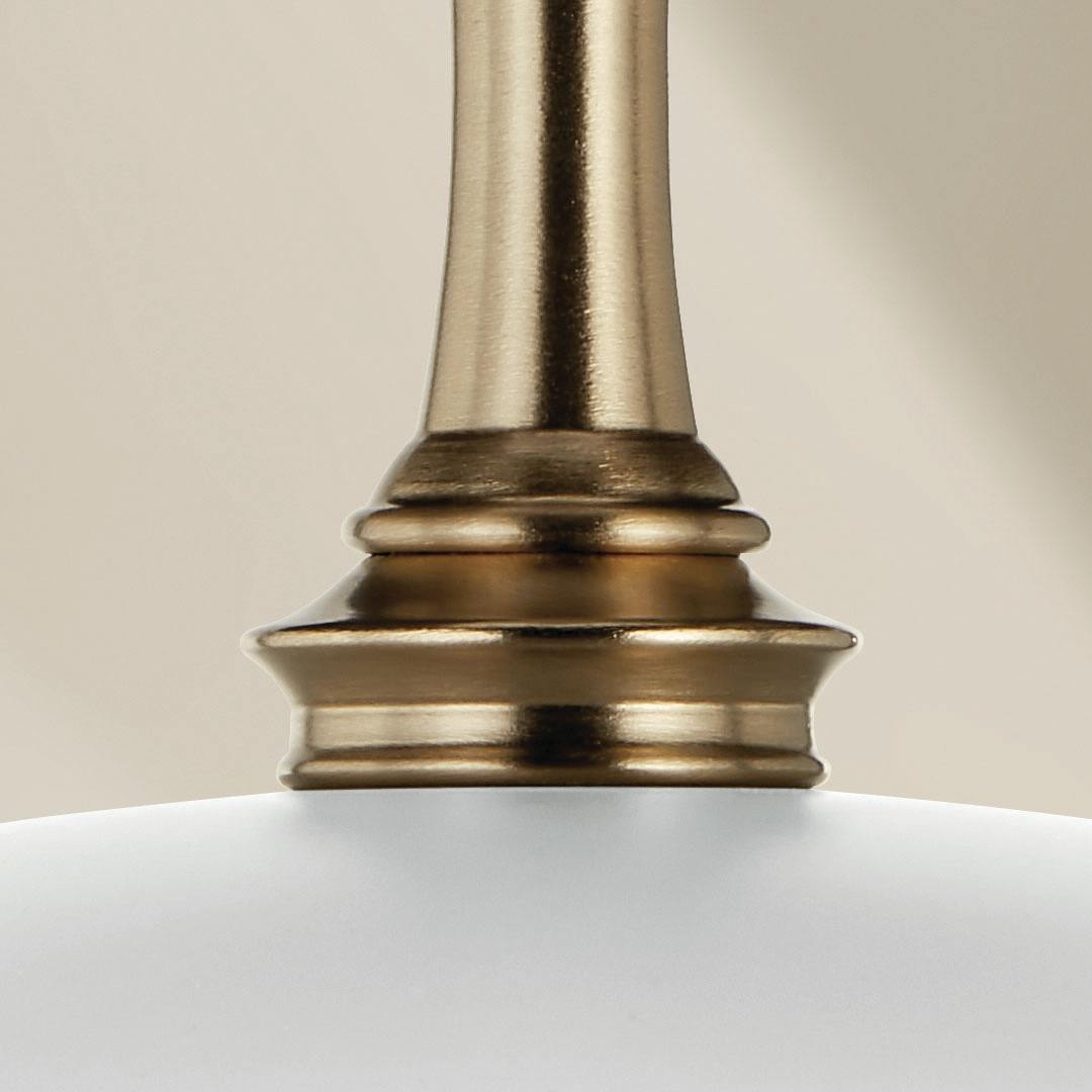 Close up view of the Delarosa 24 Inch 1 Light Pendant in White and Champagne Bronze