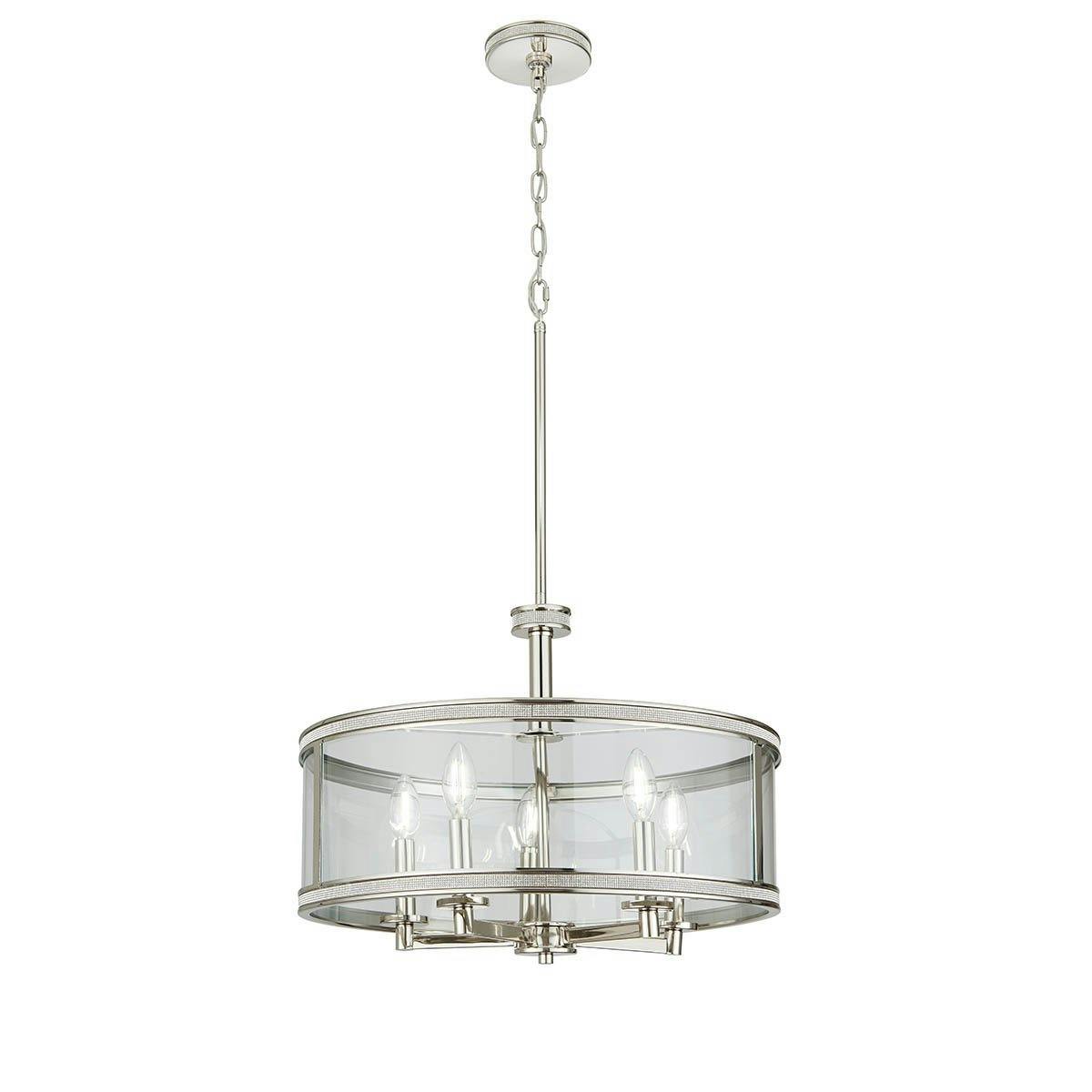 Angelica™ 5 Light Pendant Polished Nickel on a white background
