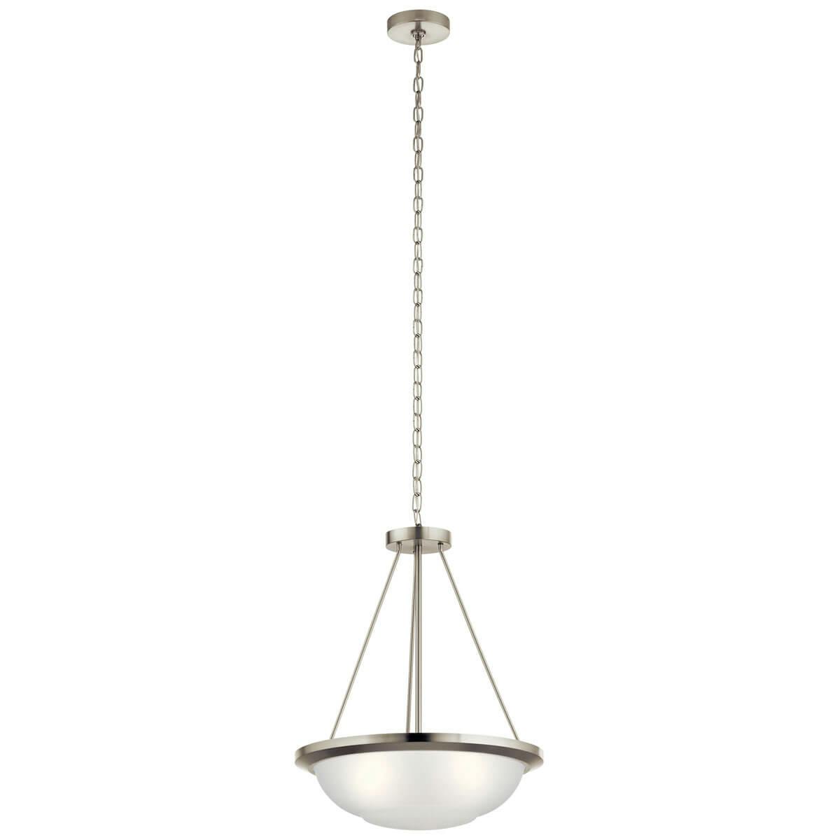 Ritson 3 Light Inverted Pendant Nickel on a white background