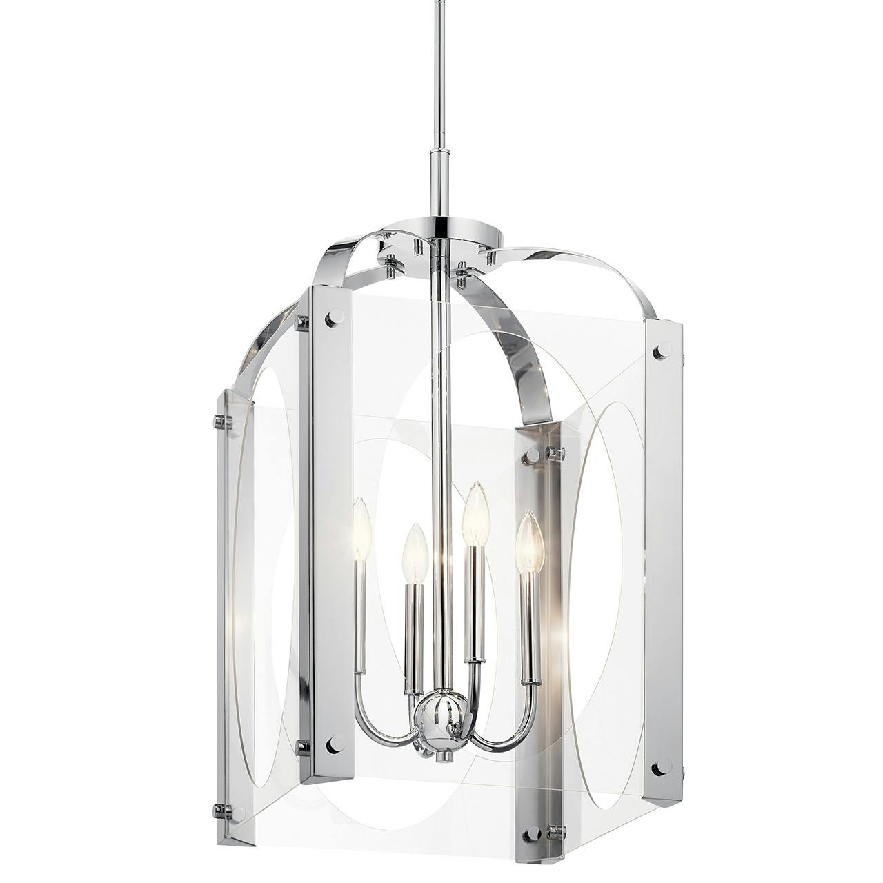 Pytel™ 4 Light Foyer Pendant Chrome without the canopy on a white background