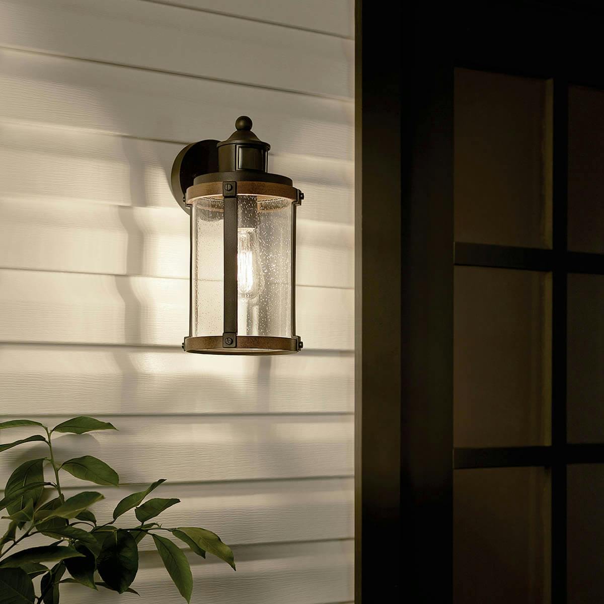 Night time exterior entry with Barrington wall light 39502