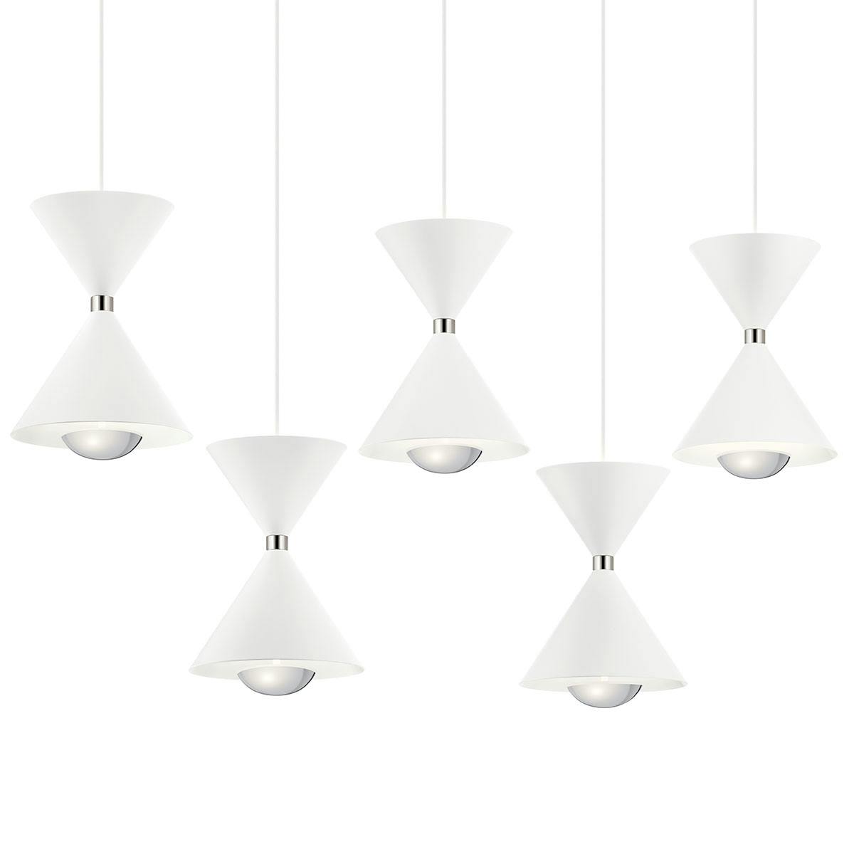 Kordan™ 41.75" LED Pendant Cluster White without the canopy on a white background