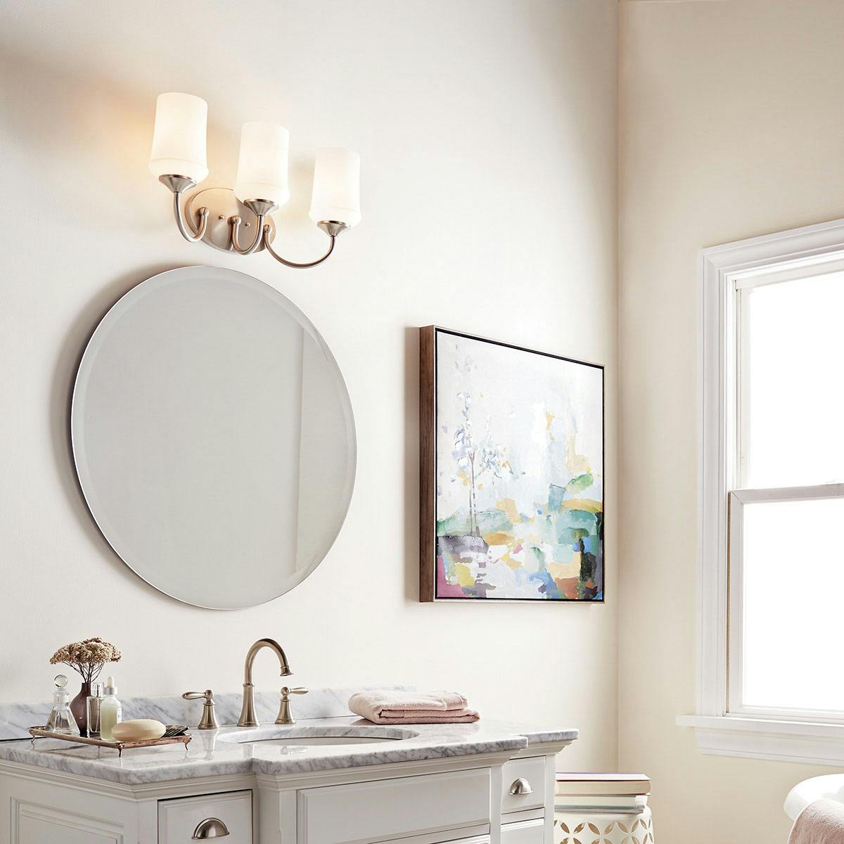 Day time Bathroom featuring Aubrey vanity light 45570NI