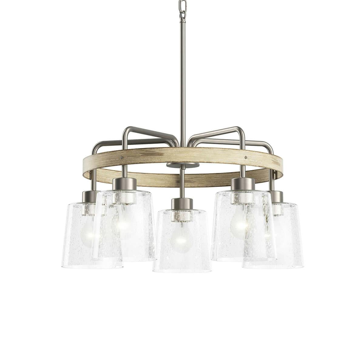 Bolson 24" 5 Light Chandelier Brushed Nickel on a white background