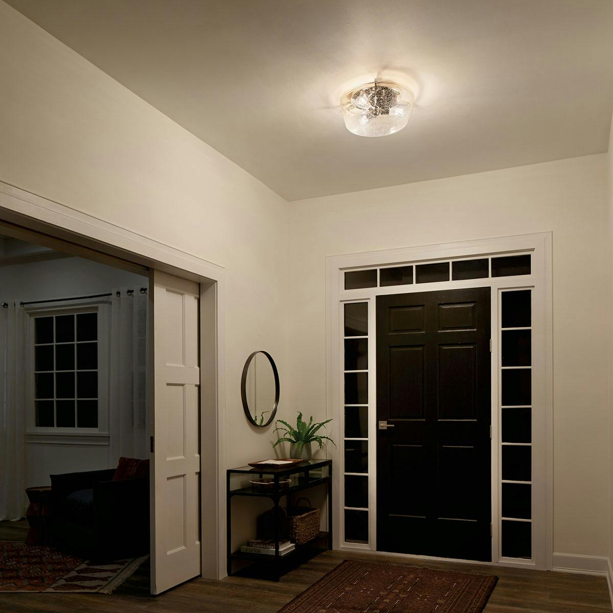 Night time Hallway image featuring Alton flush mount light 45299CH