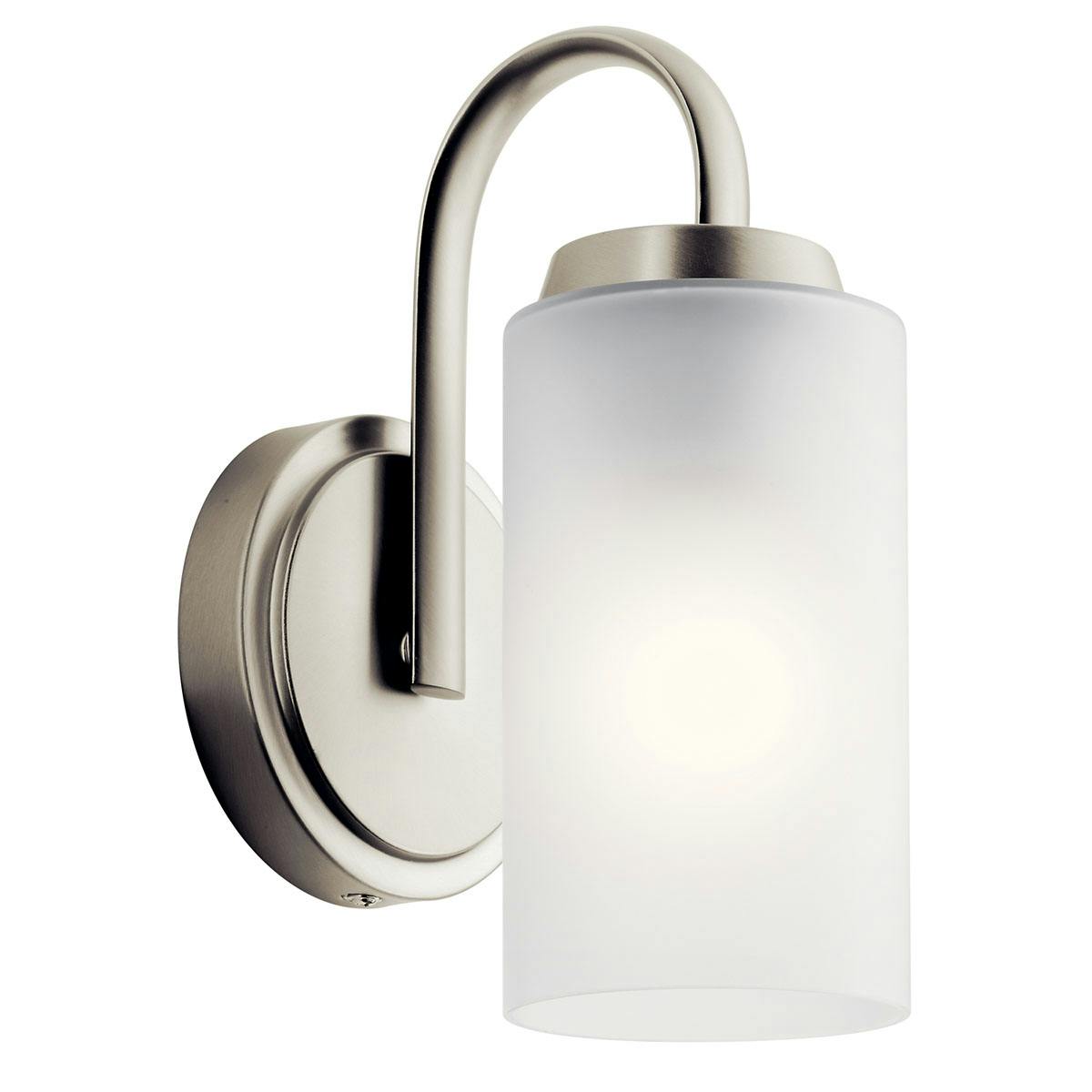 Kennewick 1 Light Sconce Nickel on a white background