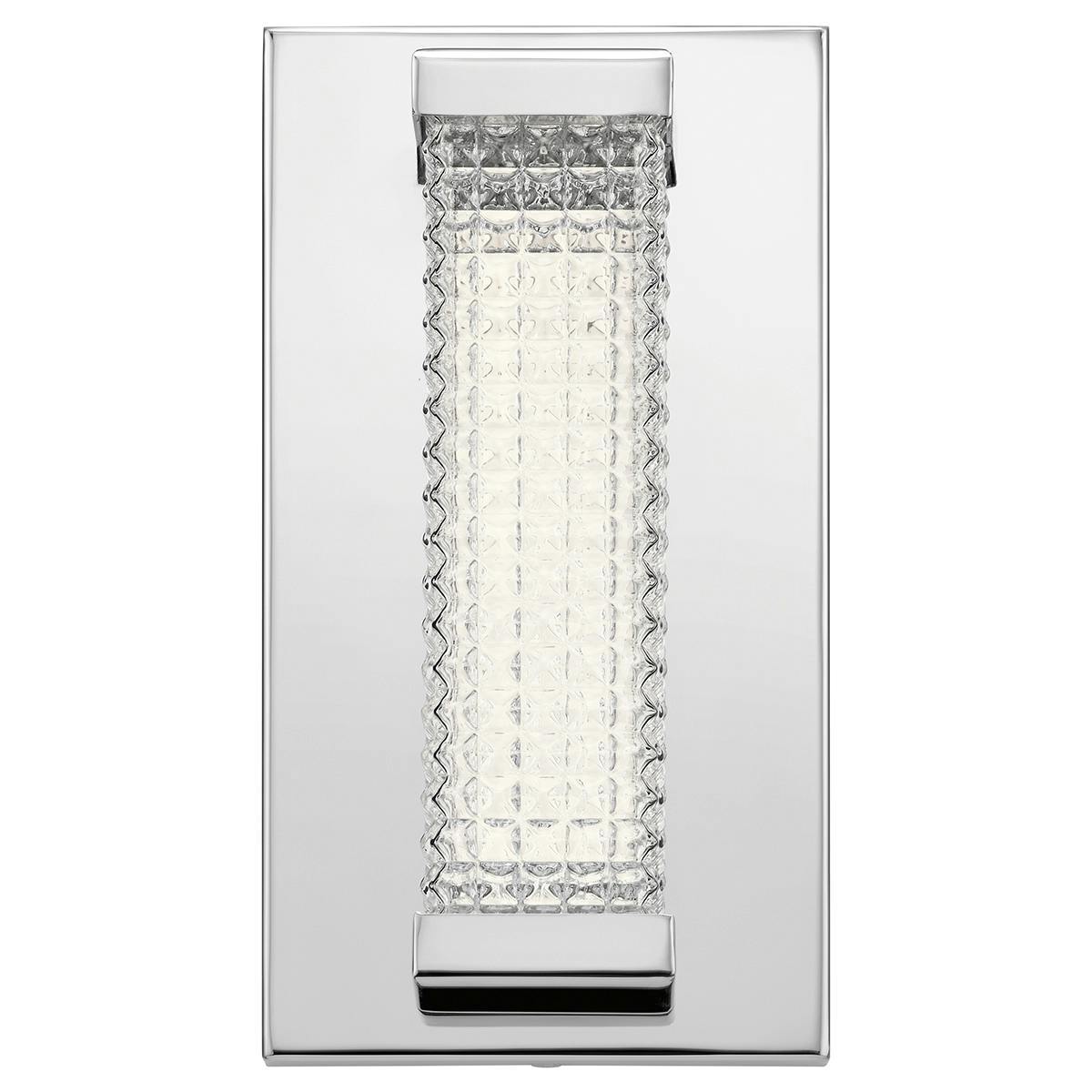 Front view of the Ammiras 3000K LED 1 Light Sconce Chrome on a white background