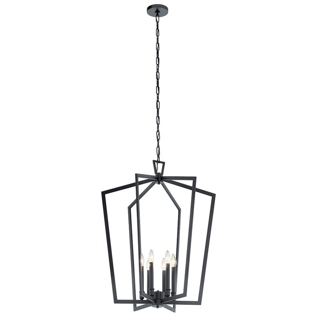 Abbotswell™ 6 Light Chandelier Black on a white background