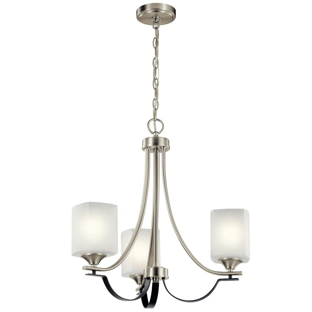 Tula 21" Convertible Chandelier Nickel on a white background