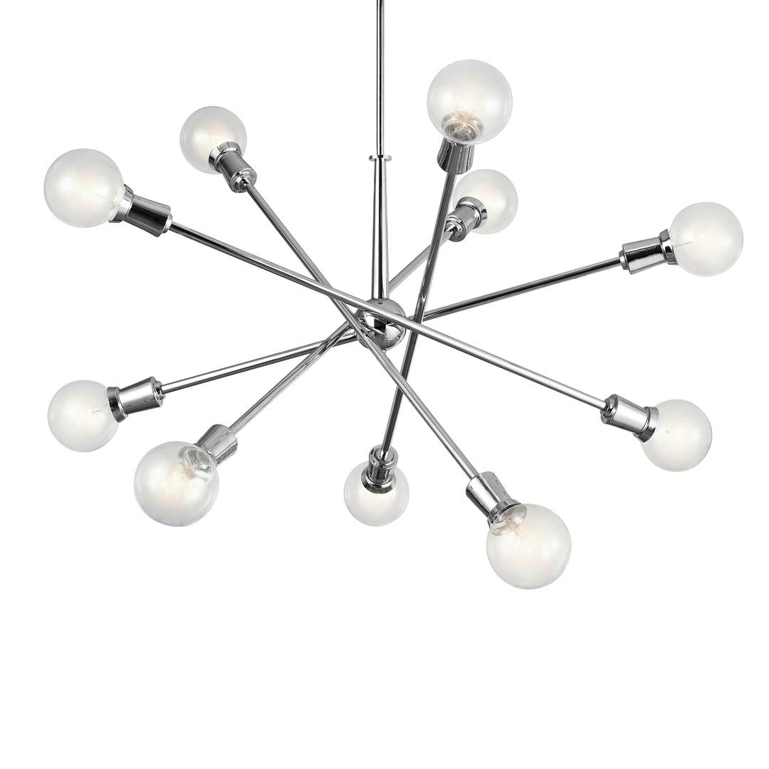 Armstrong 10 Light Chandelier Chrome on a white background
