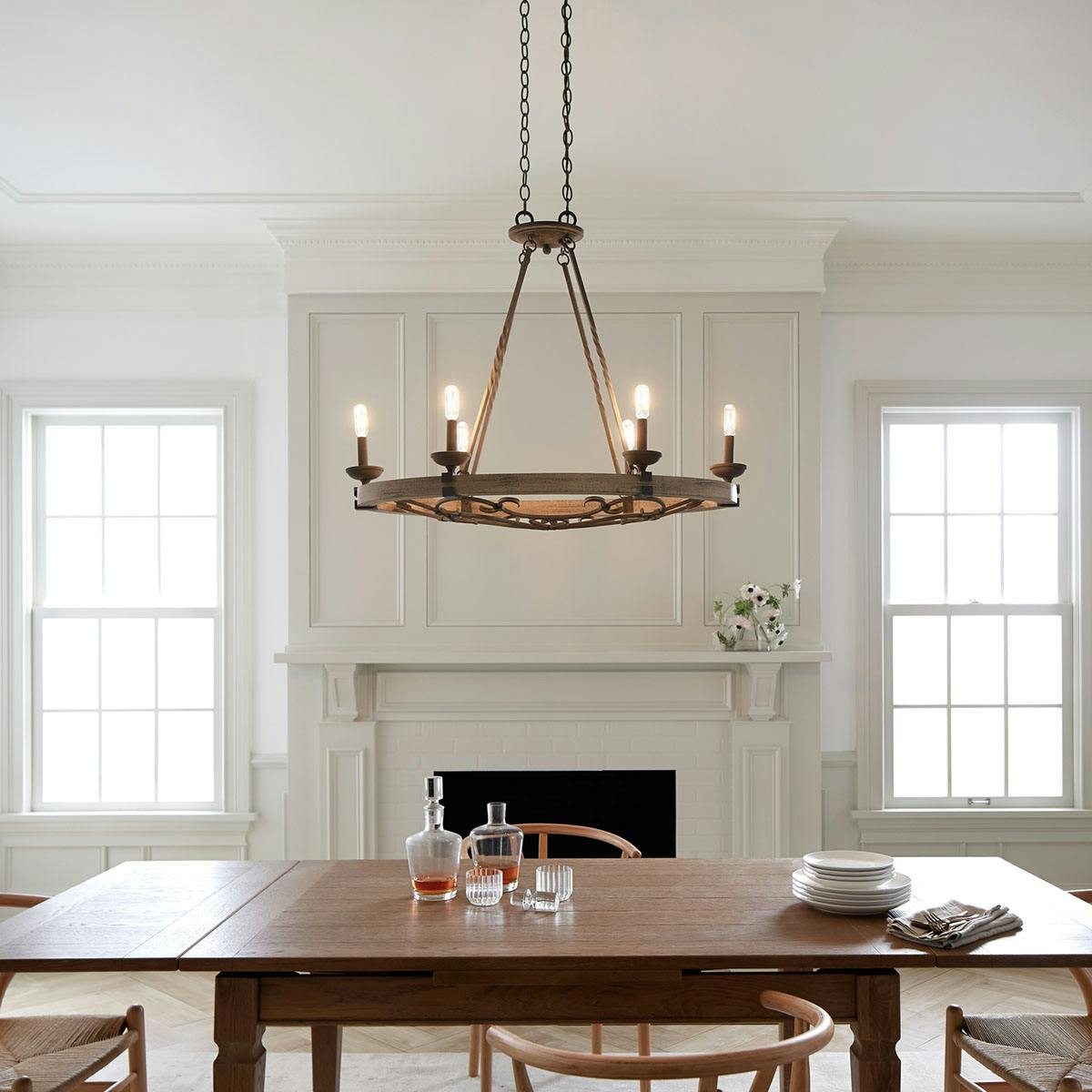 Day time dining room image featuring Taulbee chandelier 43824WZC