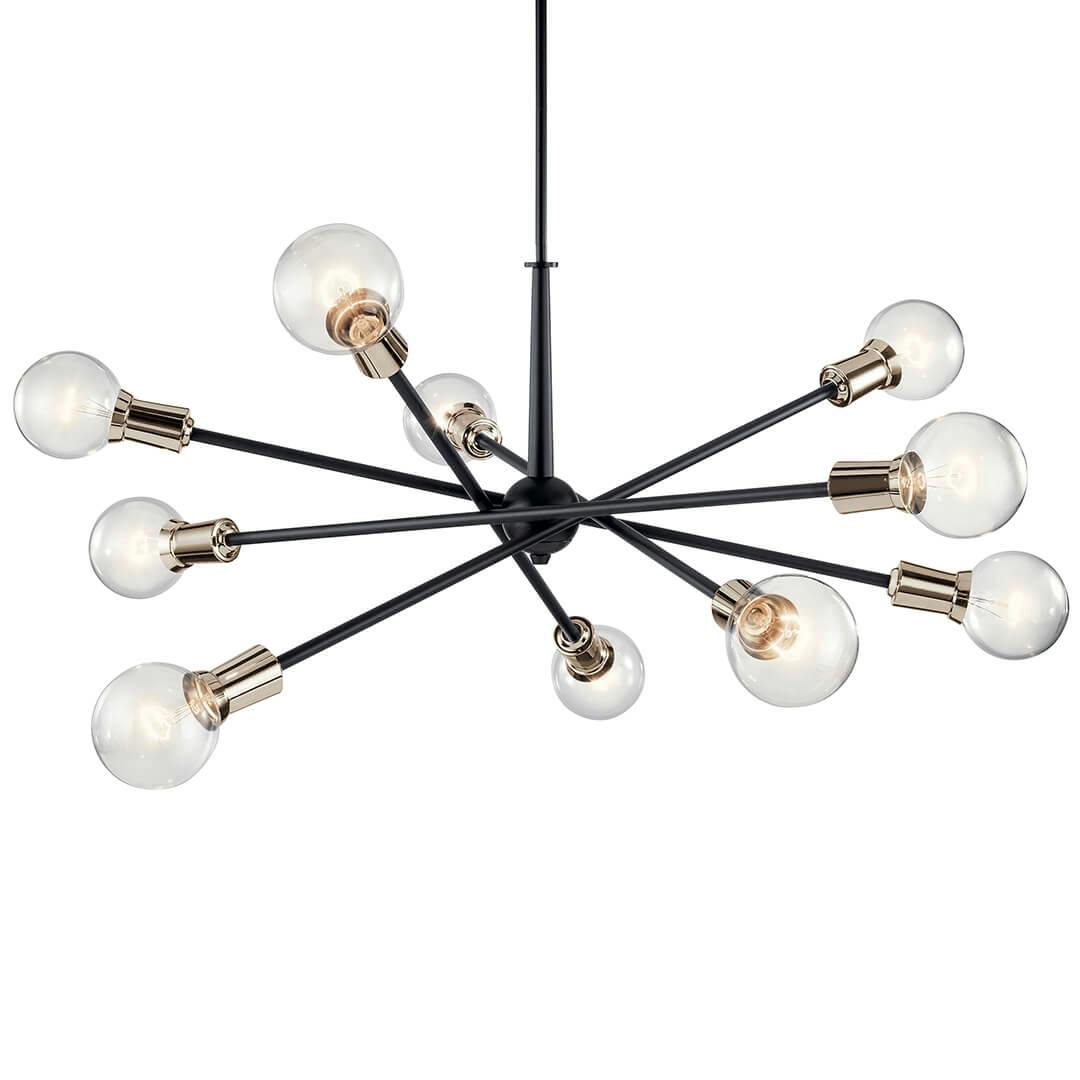 Armstrong 10 Light Chandelier Black on a white background