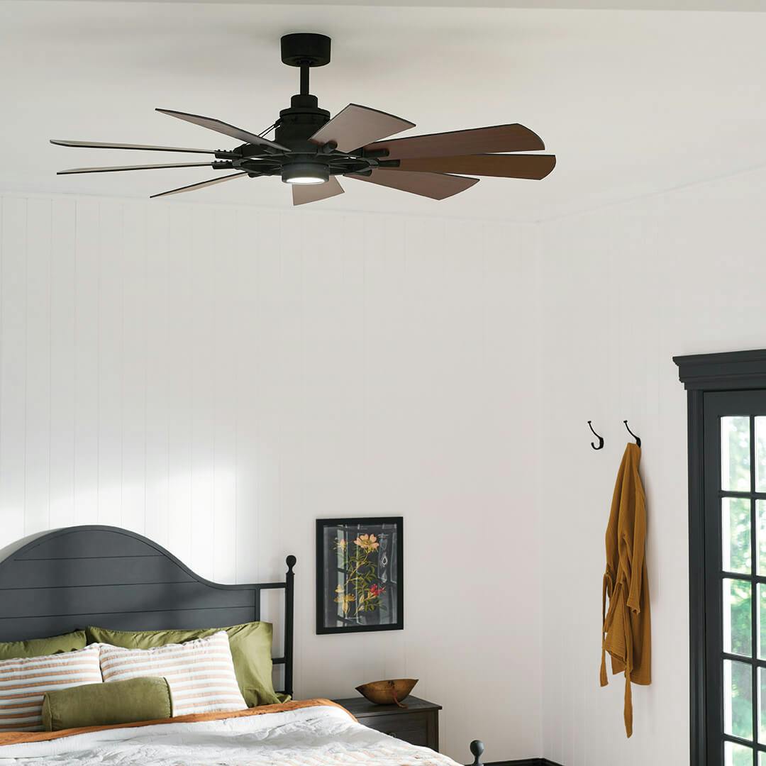 Bedroom with 60" Gentry Ceiling Fan Anvil Iron