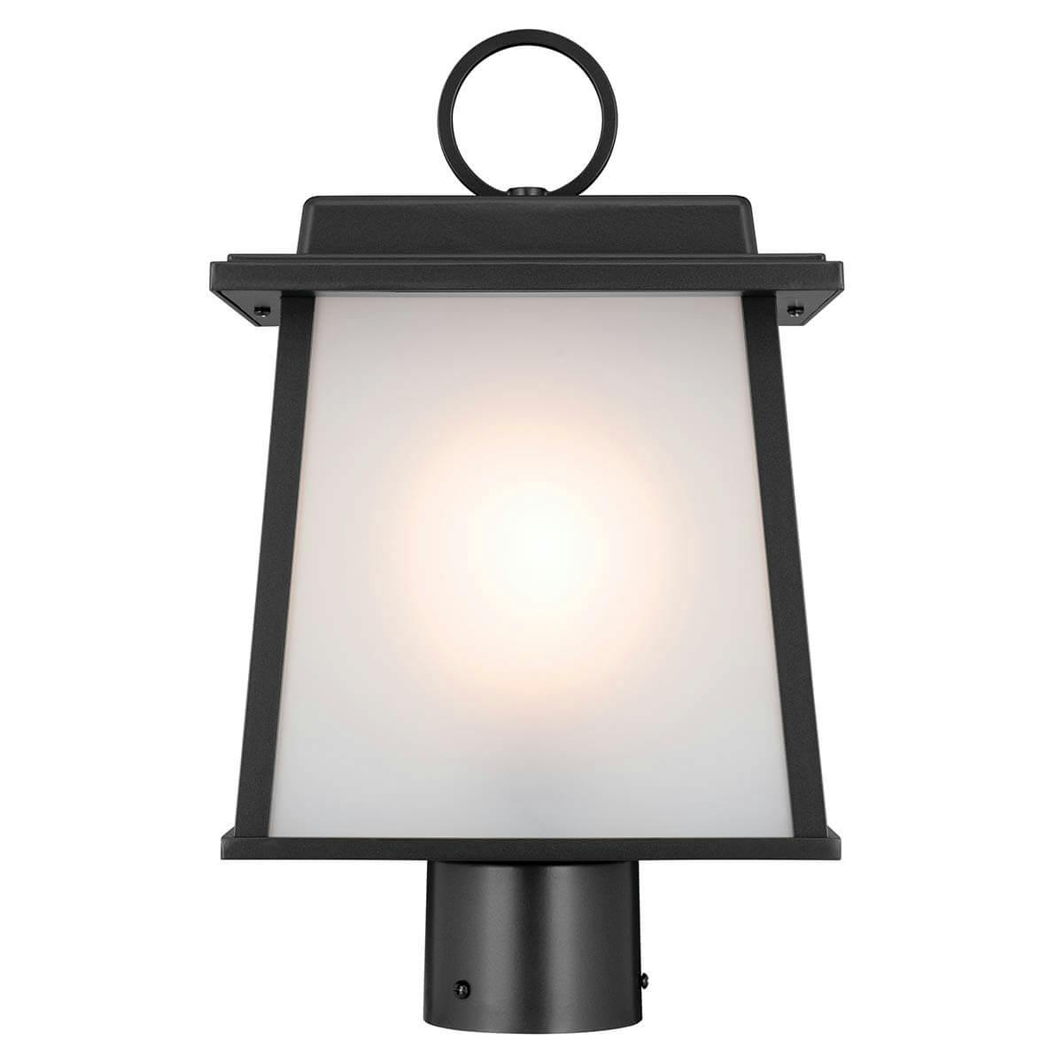 Front view of the Noward 7.5" 1 Light Post Lantern Black on a white background