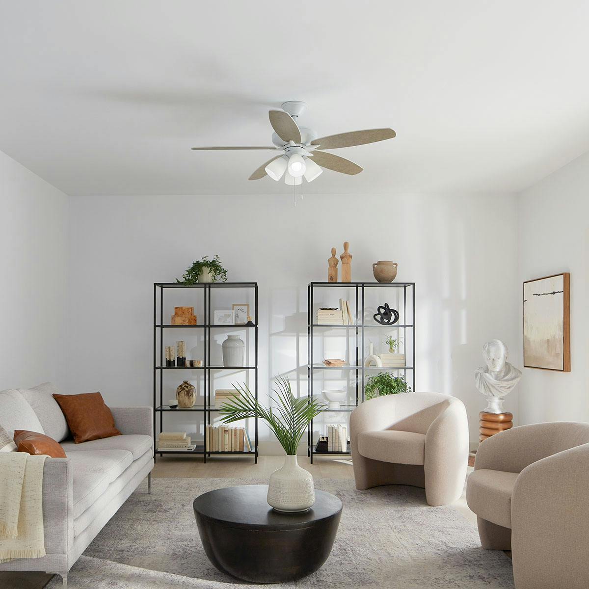 Day time living room featuring Renew ceiling fan 330162MWH