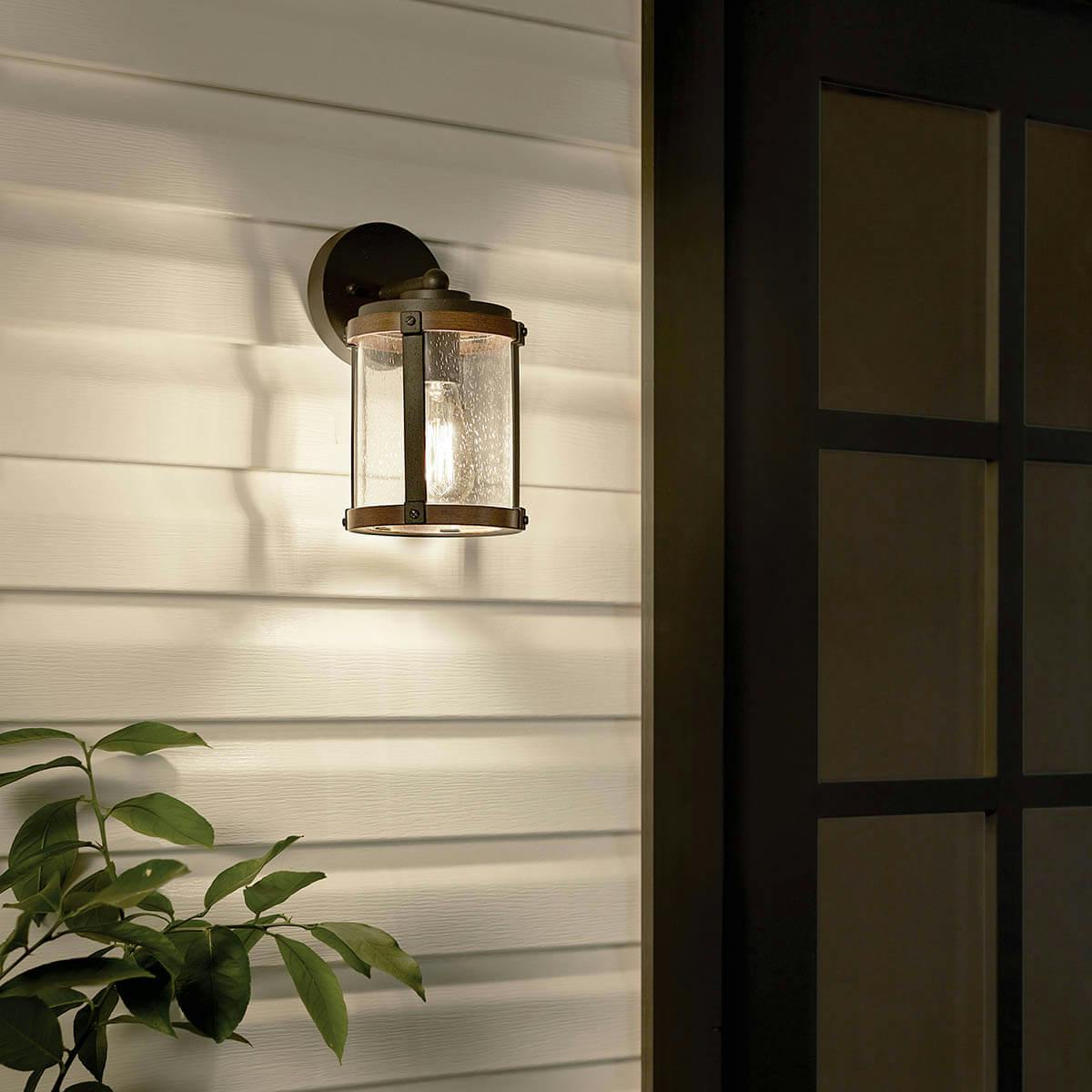 Night time exterior entry with Barrington wall light 39494