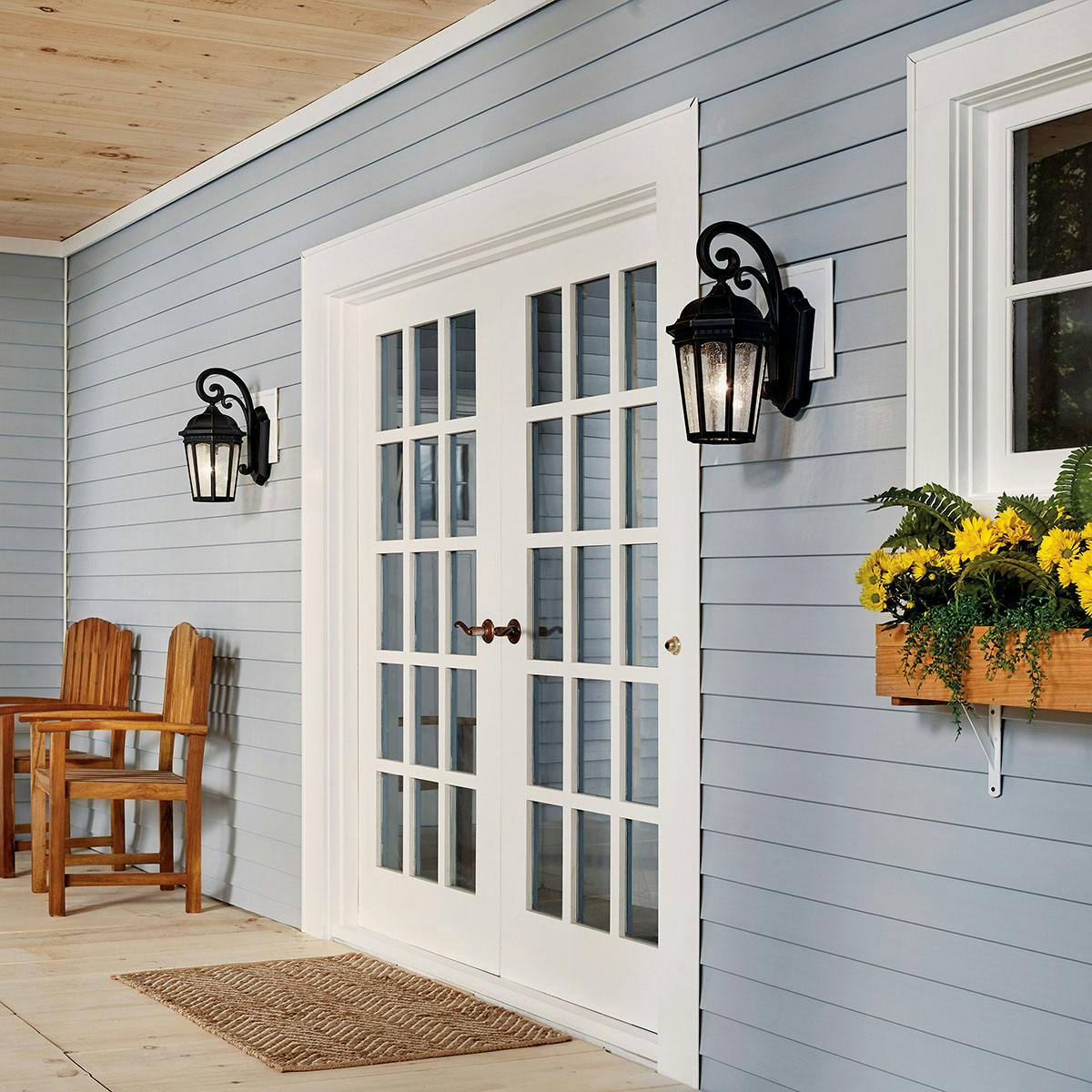 Day time Exterior image featuring Courtyard outdoor wall light 9033RZ