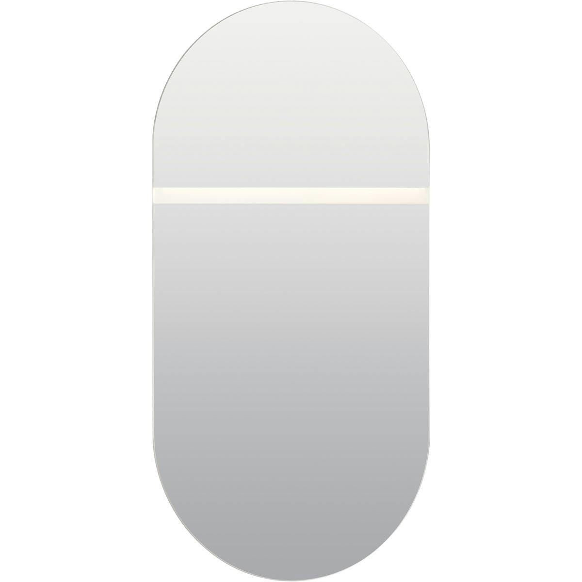 Front view of the Radana™ 28" LED Etched Panel Mirror  on a white background