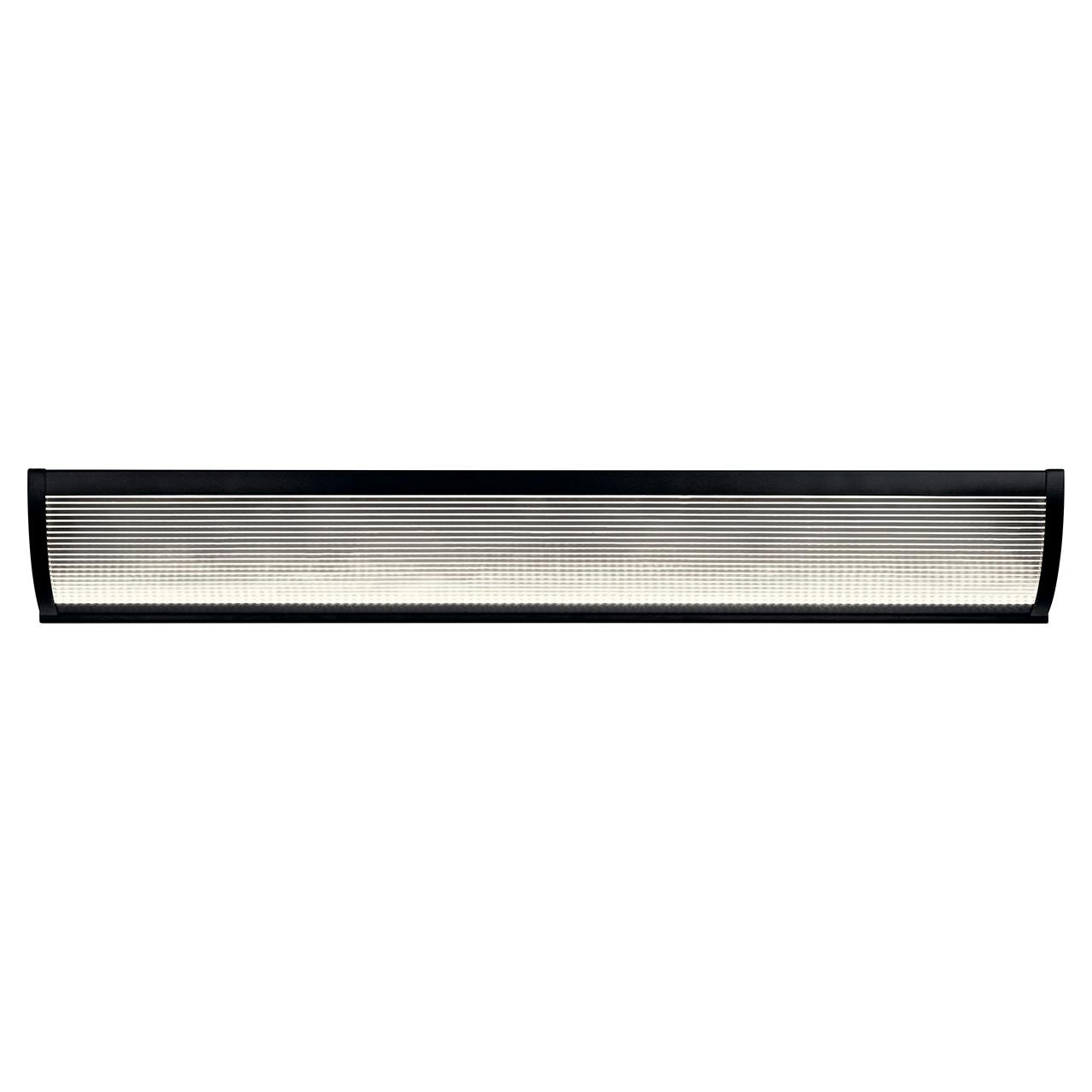 Front view of the Roone LED 34" Linear Vanity Light Black on a white background