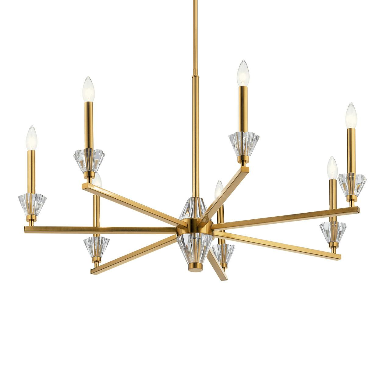 Calyssa™ 7 Light Chandelier Fox Gold without the canopy on a white background