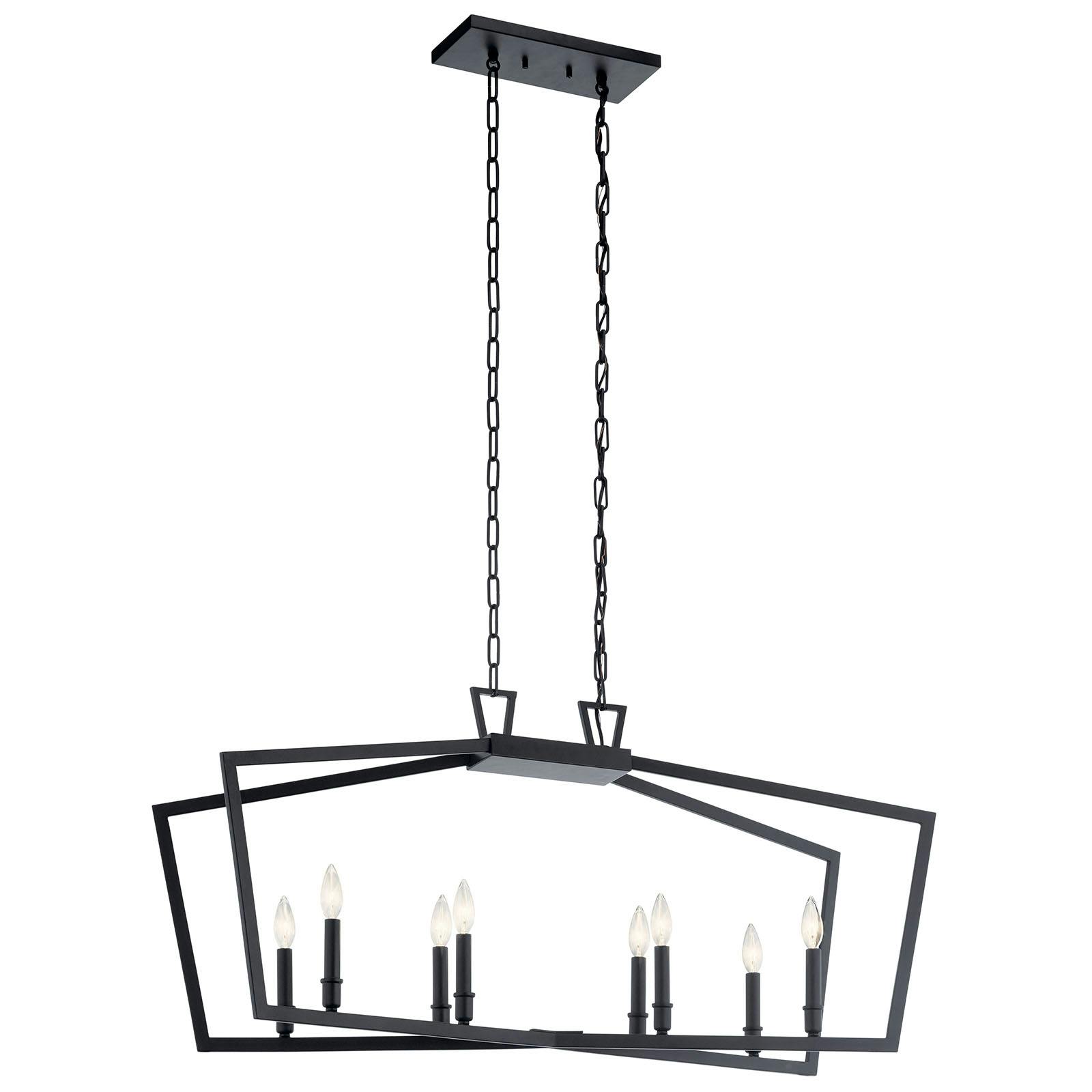 Abbotswell 42" Linear Chandelier Black on a white background