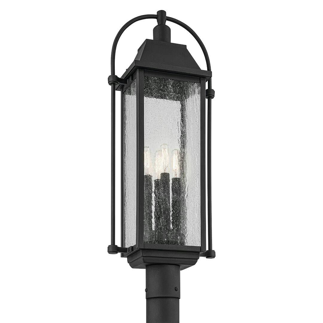 The Harbor Row 27.25" 4-Light Outdoor Post Light in Textured Black on a white background