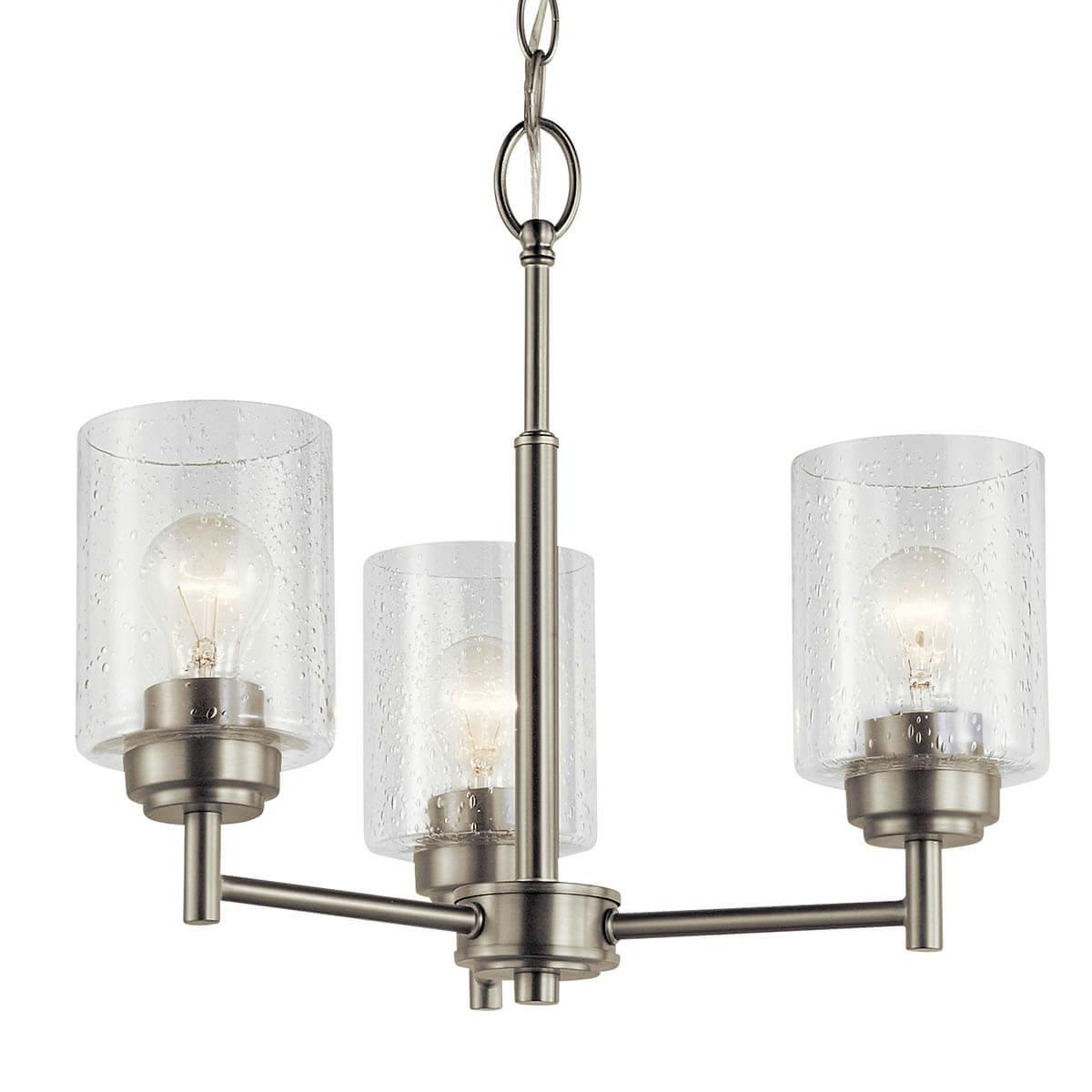 Winslow™ 3 Light Mini Chandelier Brushed Nickel on a white background