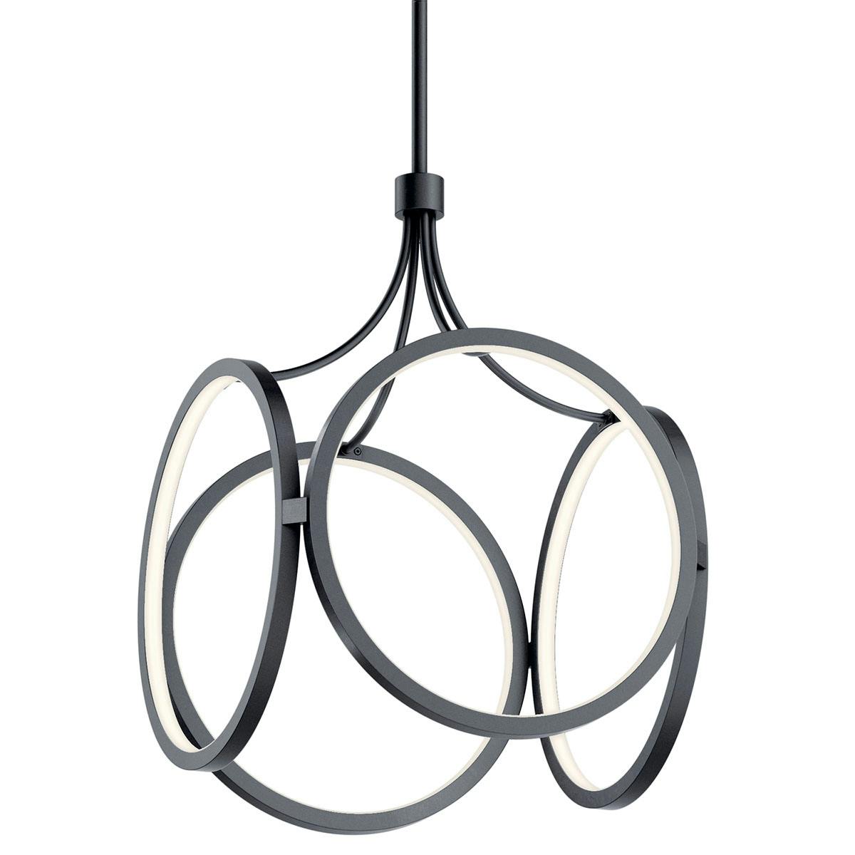 Ciri 19.75" Small LED Pendant Black without the canopy on a white background