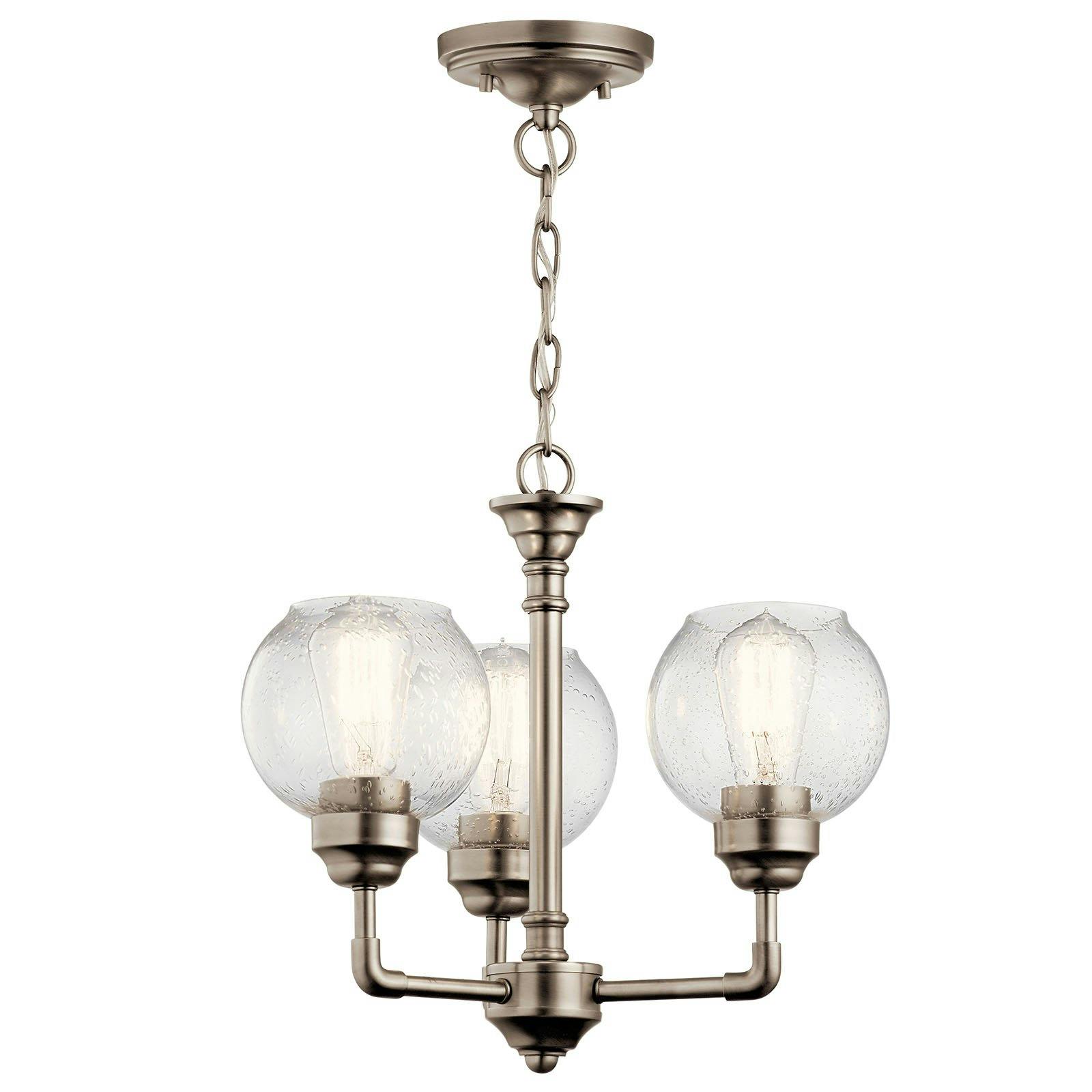 Niles 3 Light Chandelier Antique Pewter on a white background