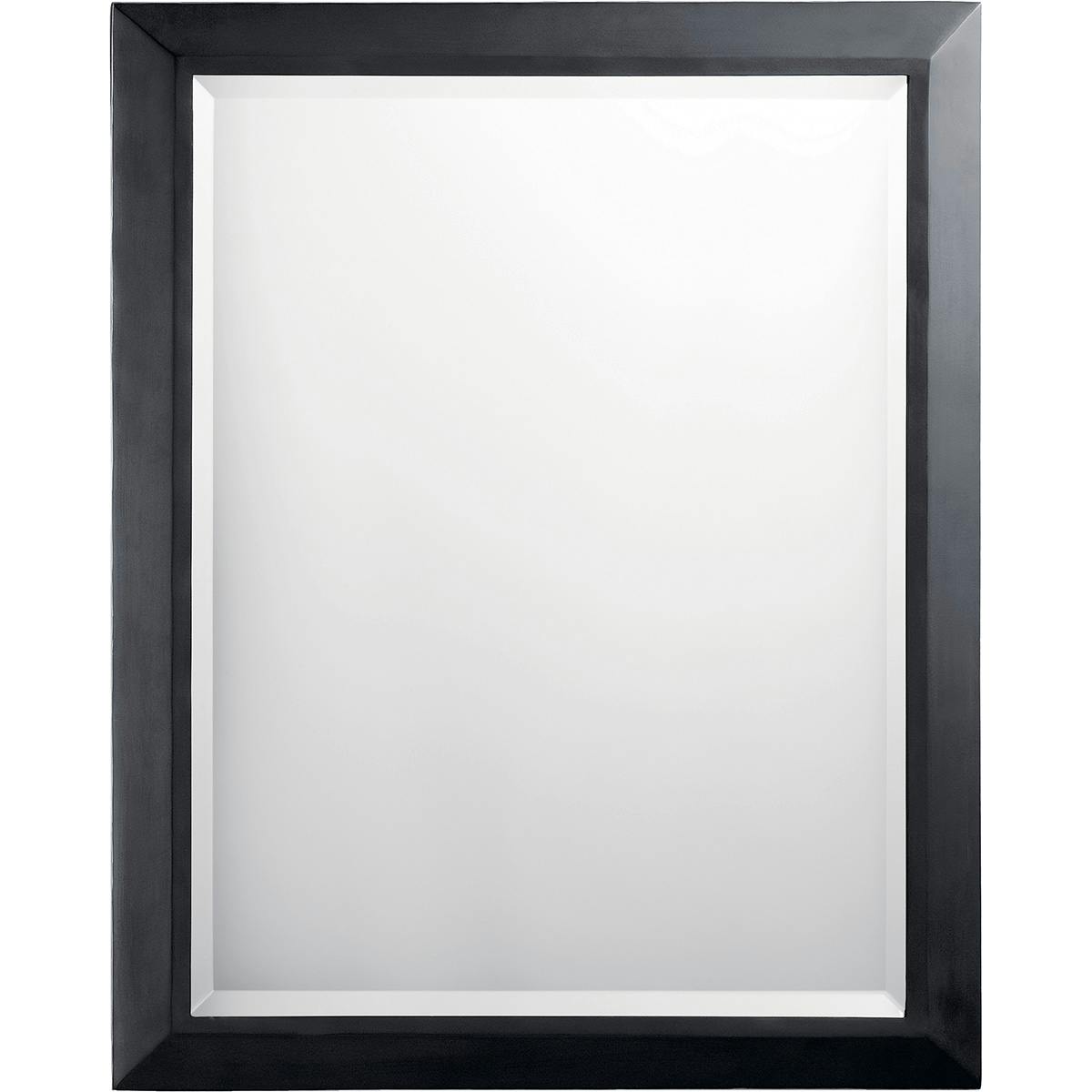 Classic Rectangular Mirror Black on a white background