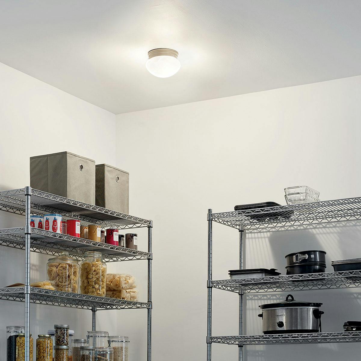 Night time pantry image featuring Ceiling Space flush mount light 8206NI