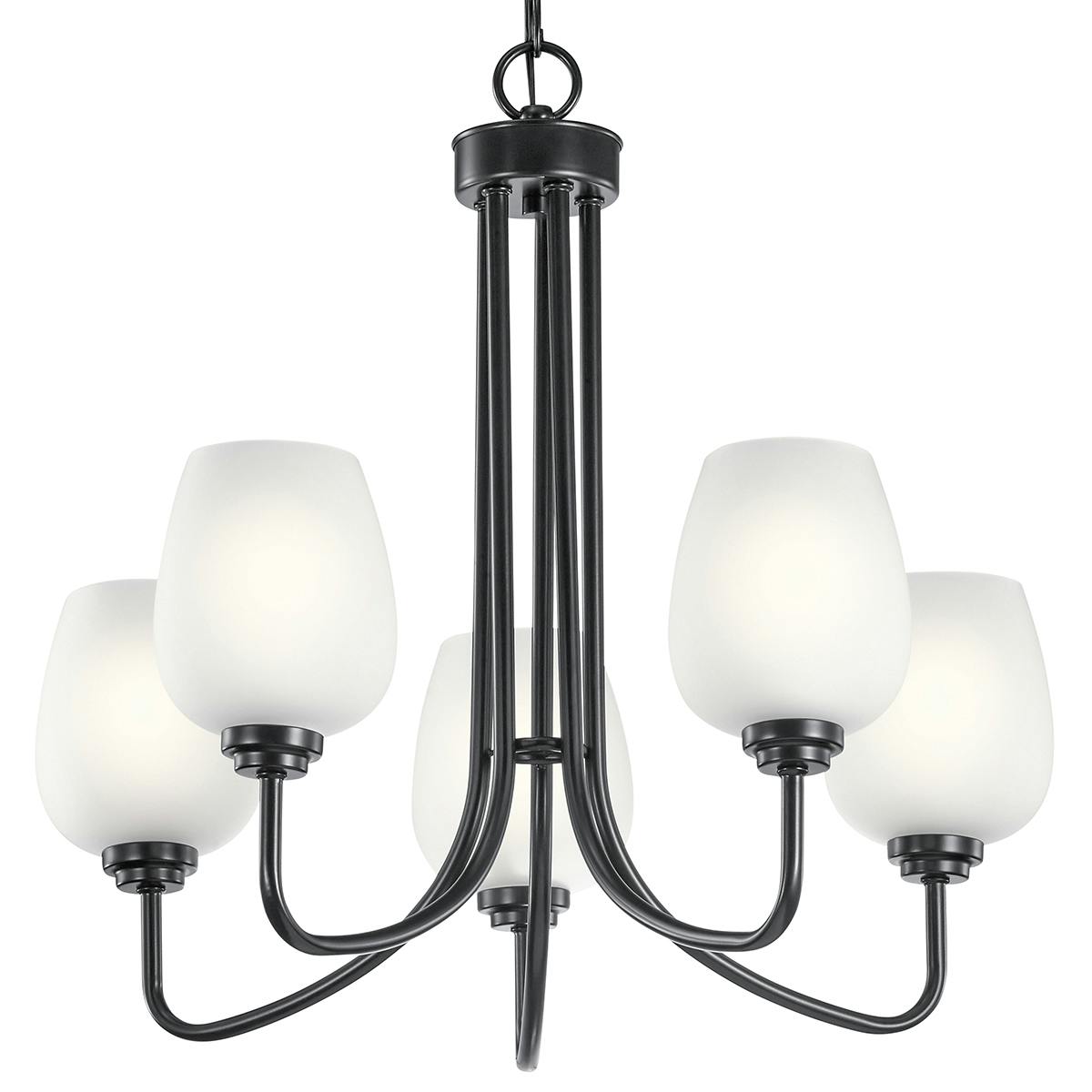 Close up view of the Valserrano 24.25" Chandelier Black on a white background