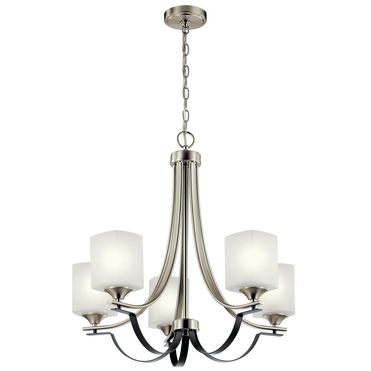 Tula™ 5 Light Chandelier Brushed Nickel on a white background