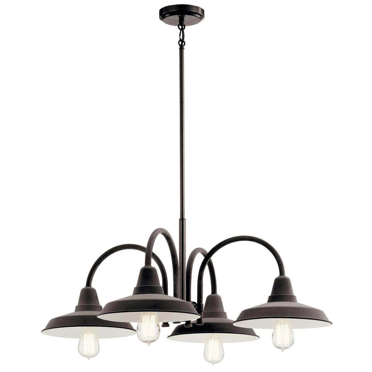 Marrus™ 4 Light Chandelier Weathered Zinc on a white background