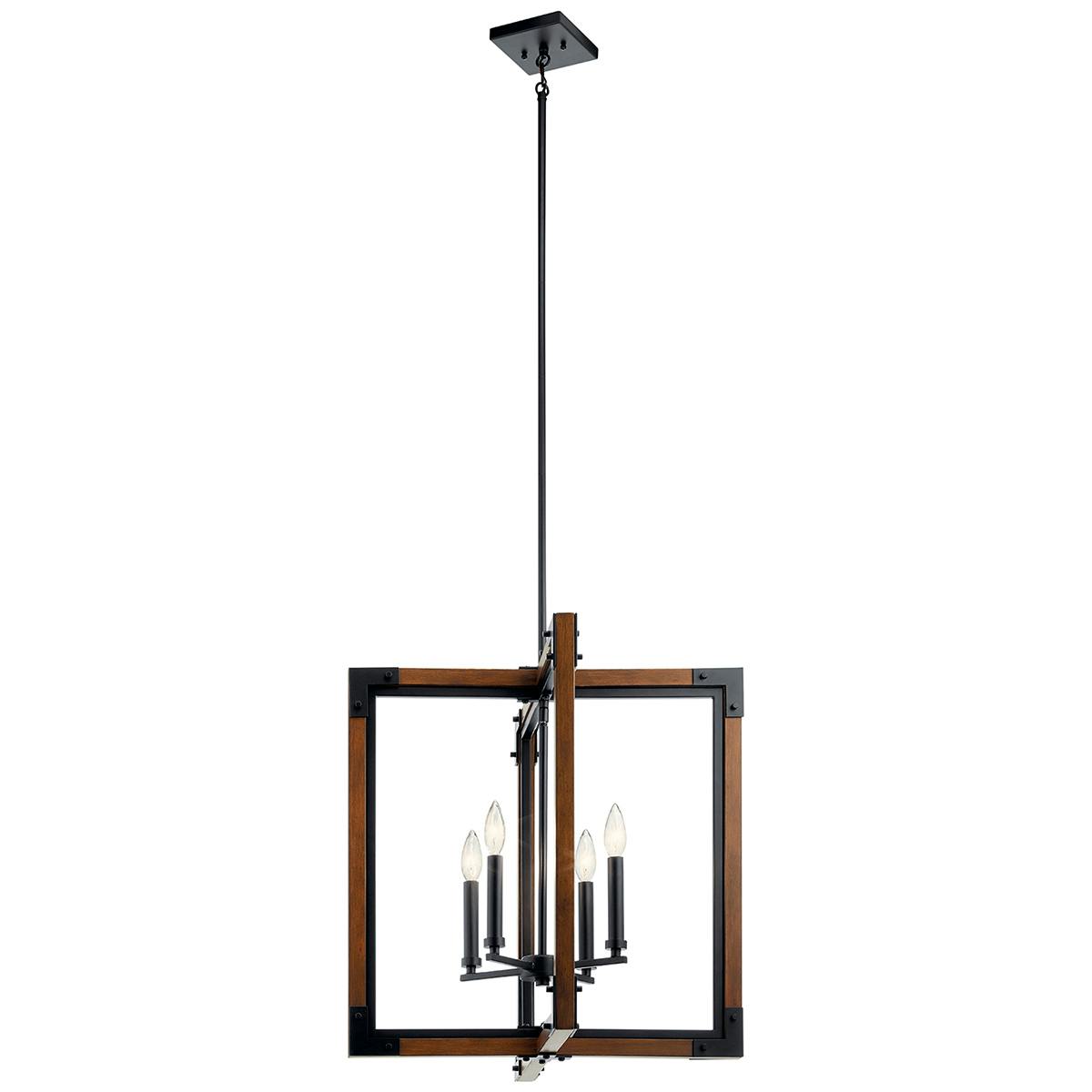 Profile view of the Marimount™ 4 Light Pendant Auburn Stained on a white background