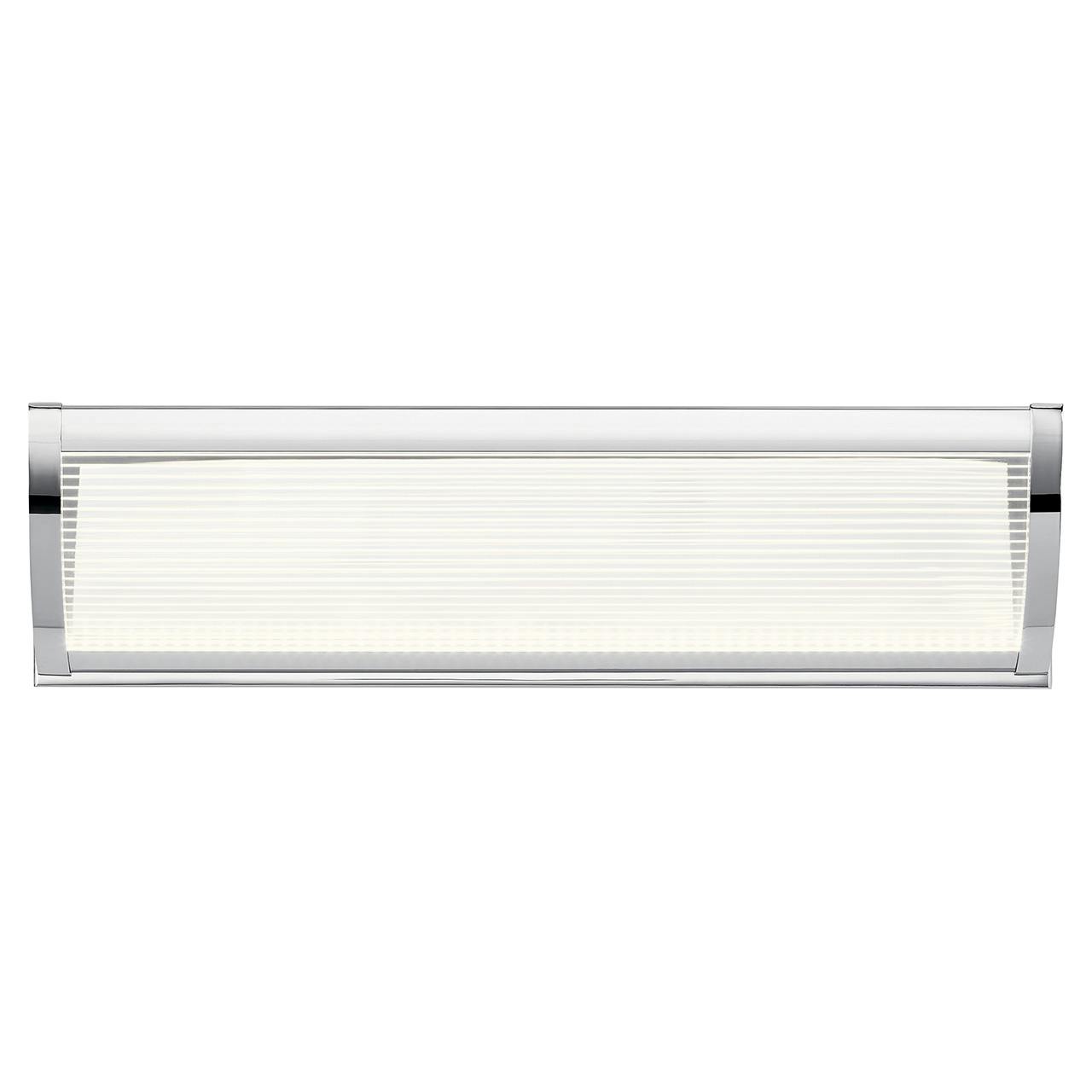 Front view of the Roone 3000K 19" Linear Bath Light Chrome on a white background