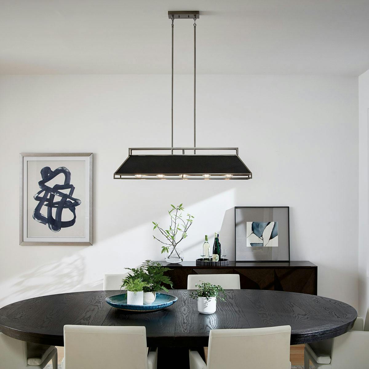 Day time dining room image featuring Grendel chandelier 52037CLP