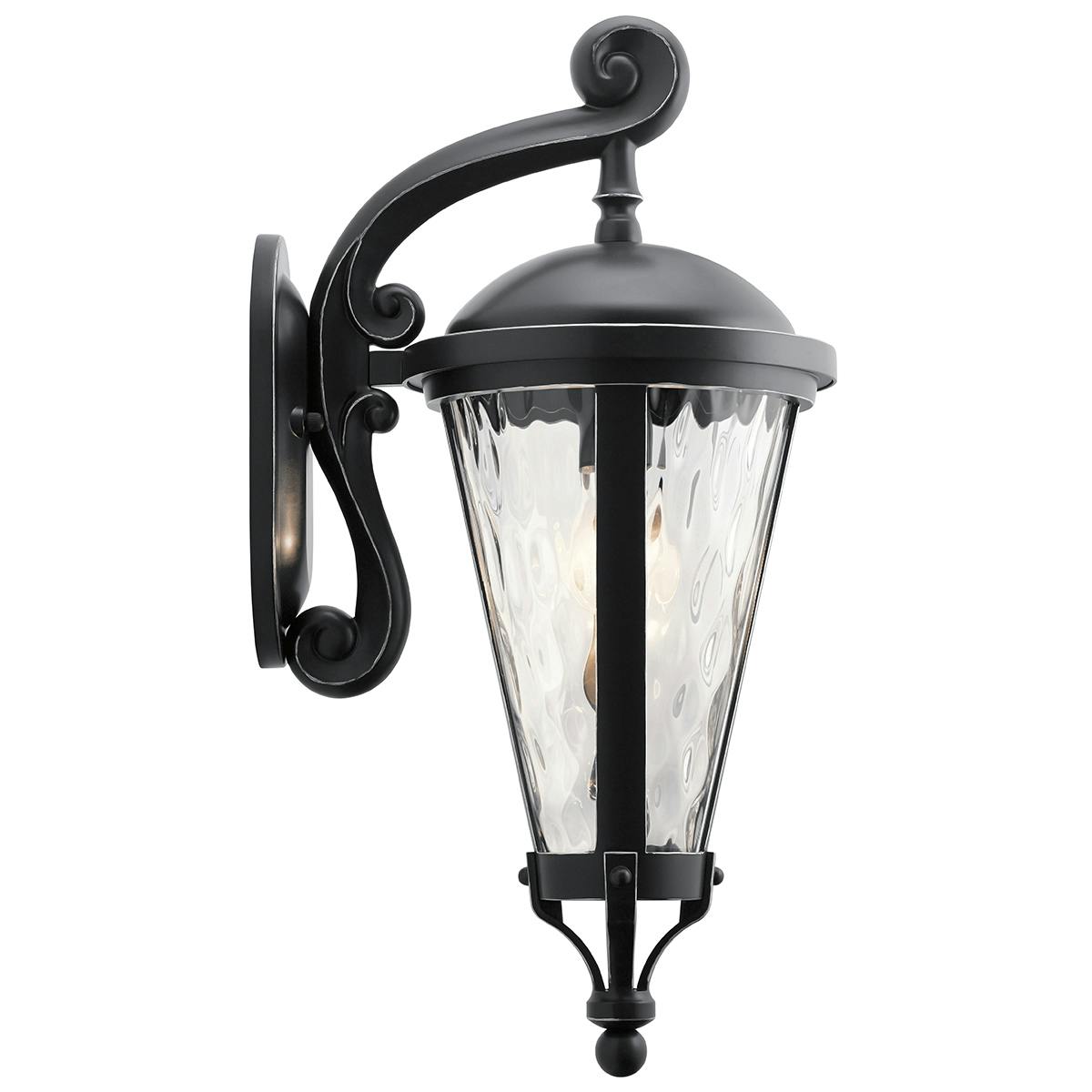 Profile view of the Cresleigh 22" 1 Light Wall Light Black on a white background