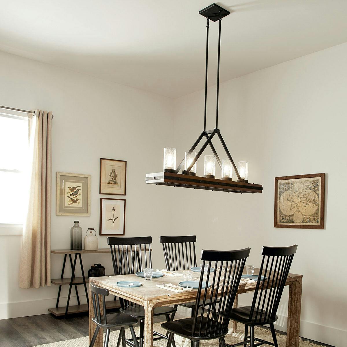 Day time dining room image featuring Colerne chandelier 43491AUB