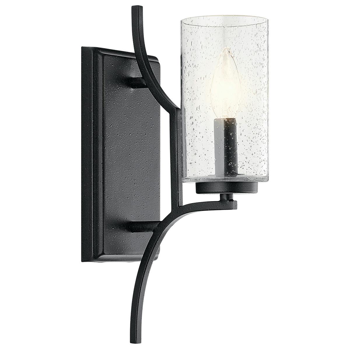 Vara 1 Light Wall Sconce Distressed Black on a white background