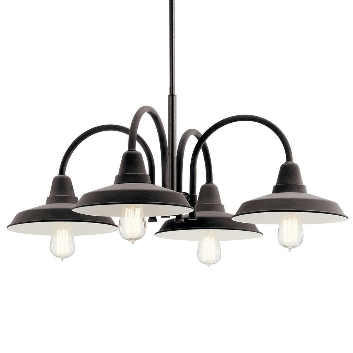 Marrus™ 4 Light Chandelier Weathered Zinc and Anvil Iron on a white background