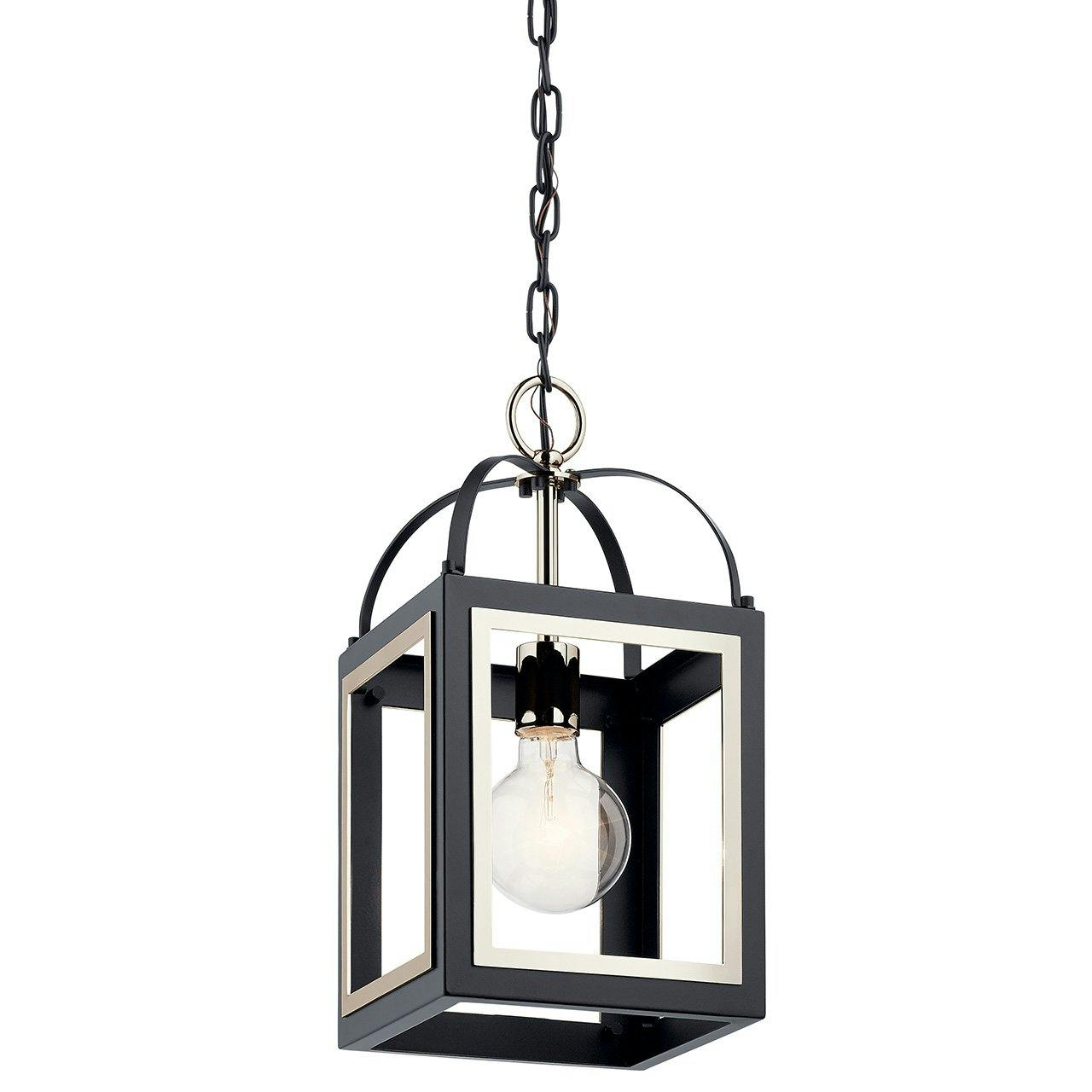 Vath™ 8" 1 Light Pendant in Black without the canopy on a white background