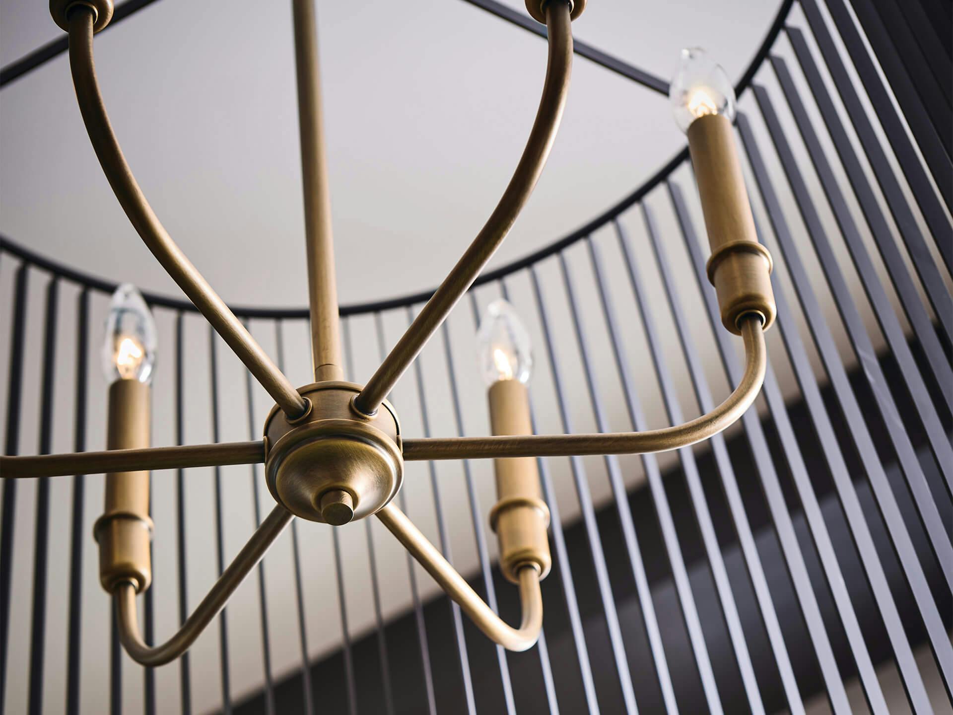close up details of Linara 6 light chandelier