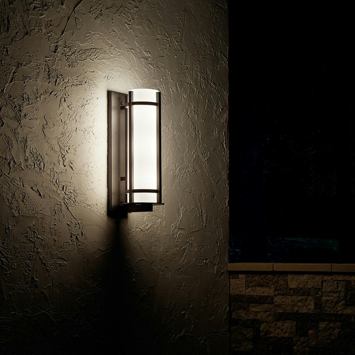 Night time Exterior image featuring Camden outdoor wall light 49122AVI