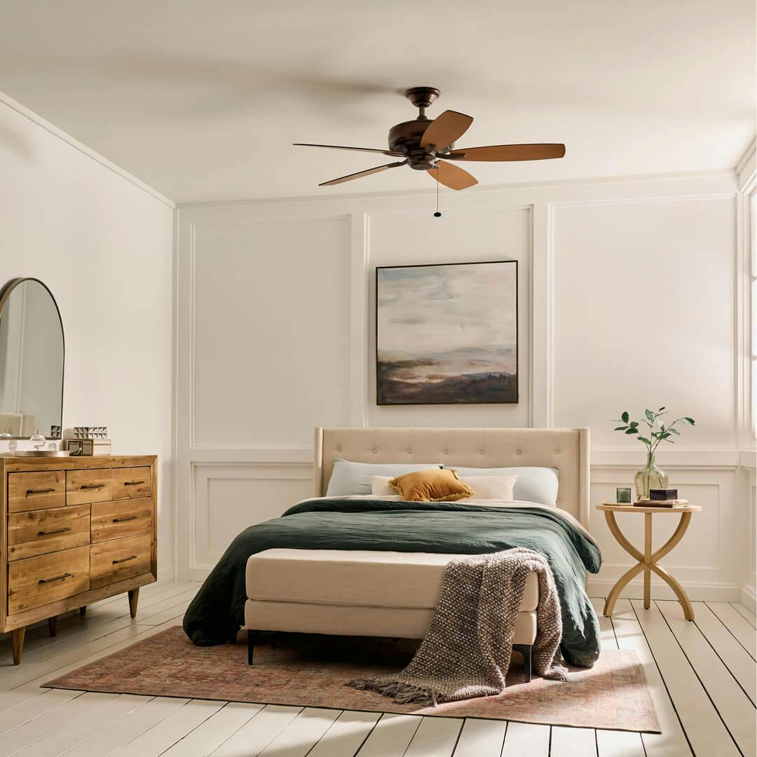 Day time bedroom with the Terra 52" Fan Oil Brushed Bronze
